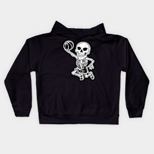 Skeleton Basketball Player Kids Hoodie